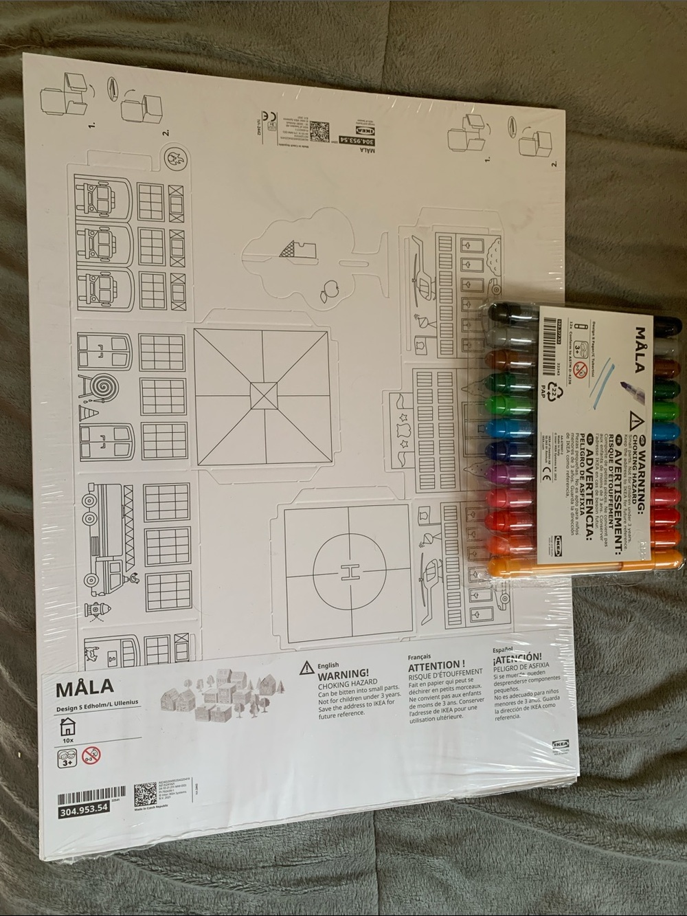 IKEA MÅLA Coloring play pages 3d houses and Marker Set -